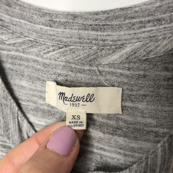Madewell Button Henley Pocket Tank Gray Size XS - Picture 7 of 7